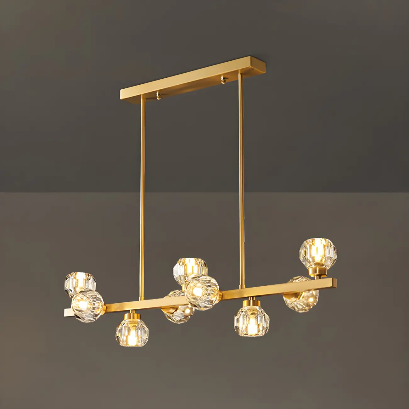 Modern Gold Crystal Chandelier for Kitchen Island Image - 12 | homeyfad