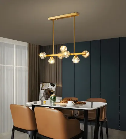 Modern Gold Crystal Chandelier for Kitchen Island Image - 16