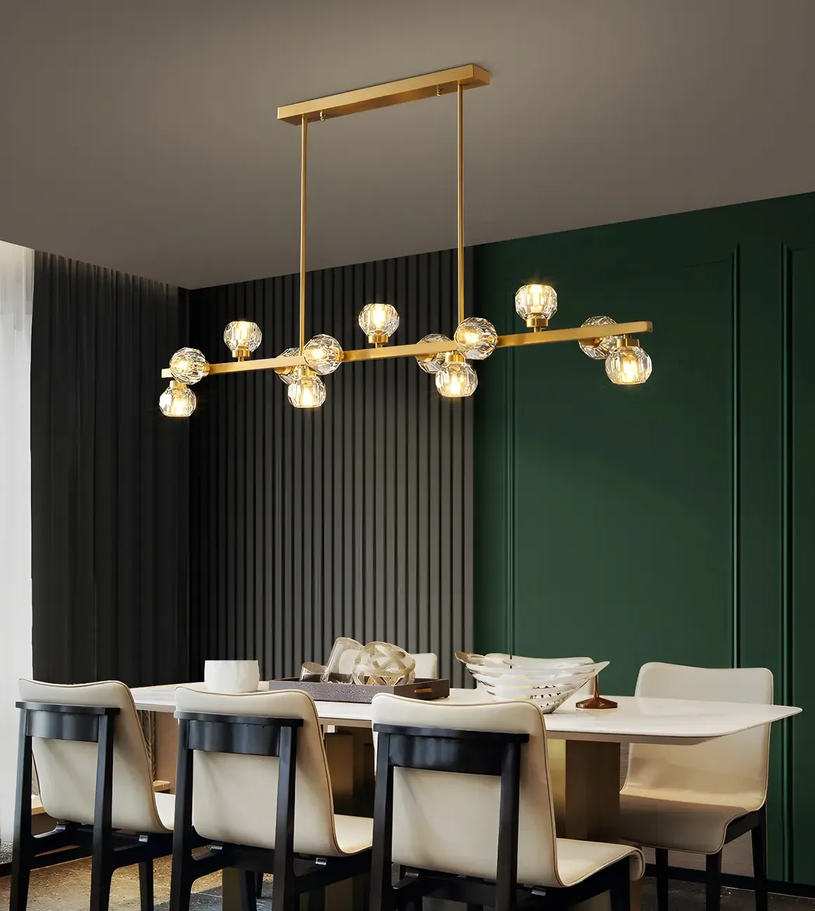 Modern Gold Crystal Chandelier for Kitchen Island Image - 17