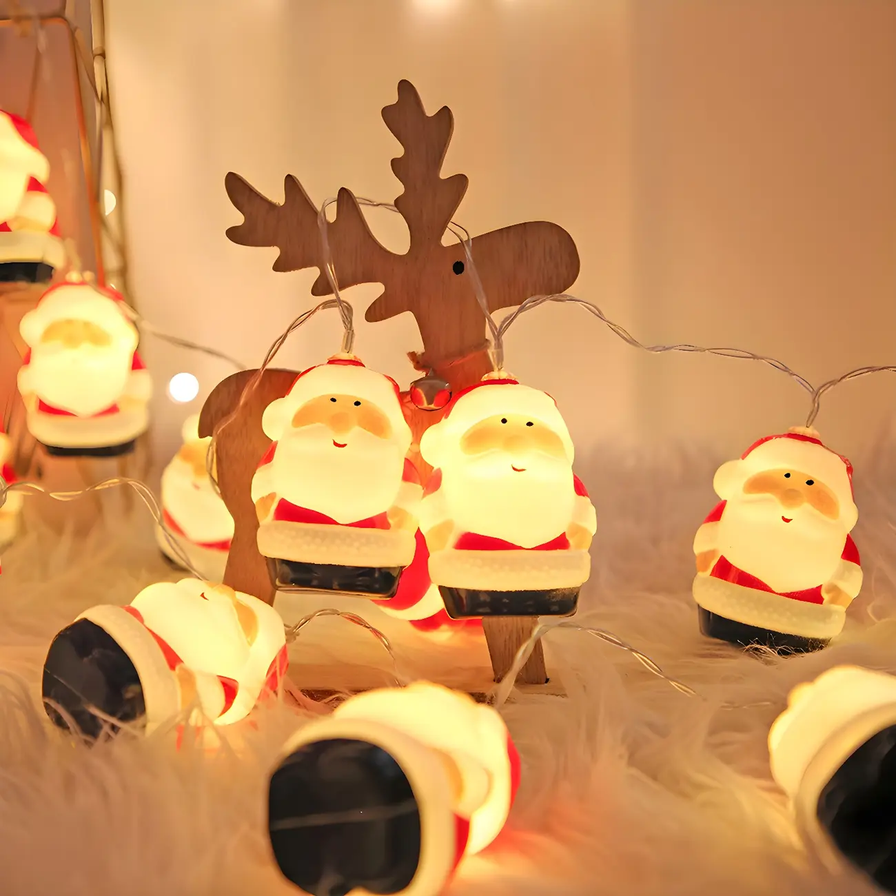 Cartoon Santa Claus Battery Operated String Light Image - 1 | homeyfad