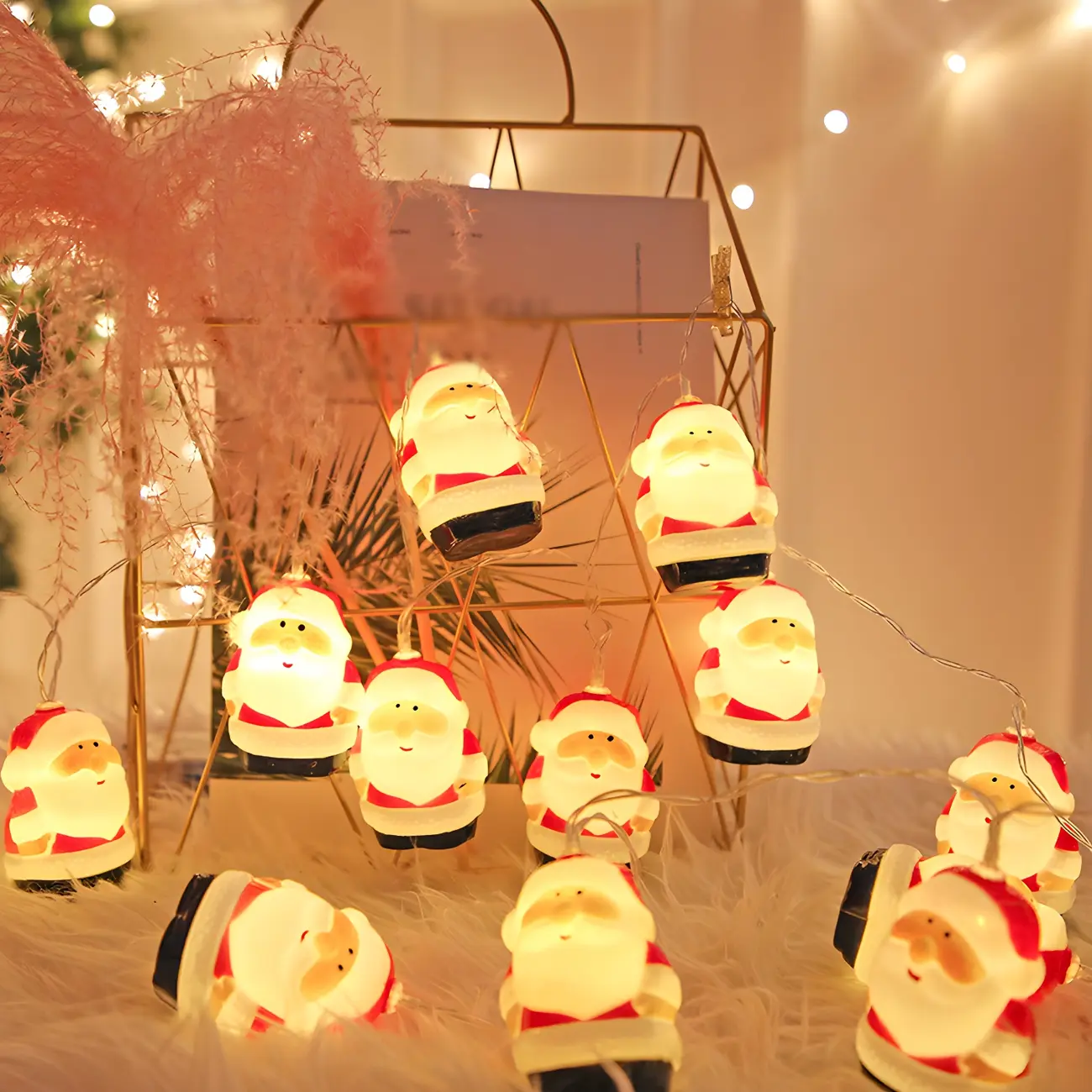 Cartoon Santa Claus Battery Operated String Light Image - 2 | homeyfad