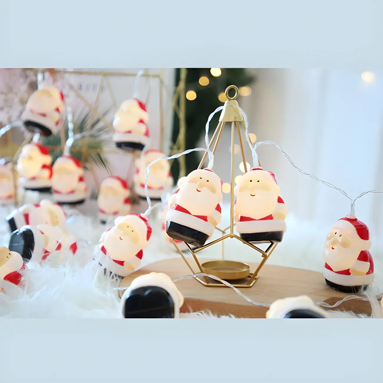 Cartoon Santa Claus Battery Operated String Light Image - 5