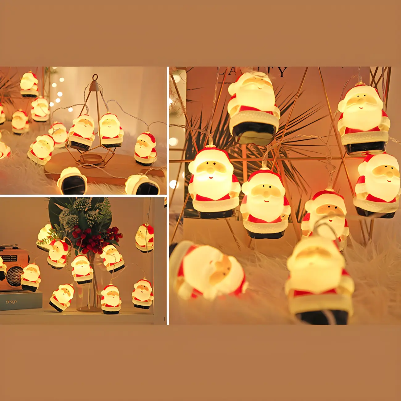 Cartoon Santa Claus Battery Operated String Light Image - 3 | homeyfad