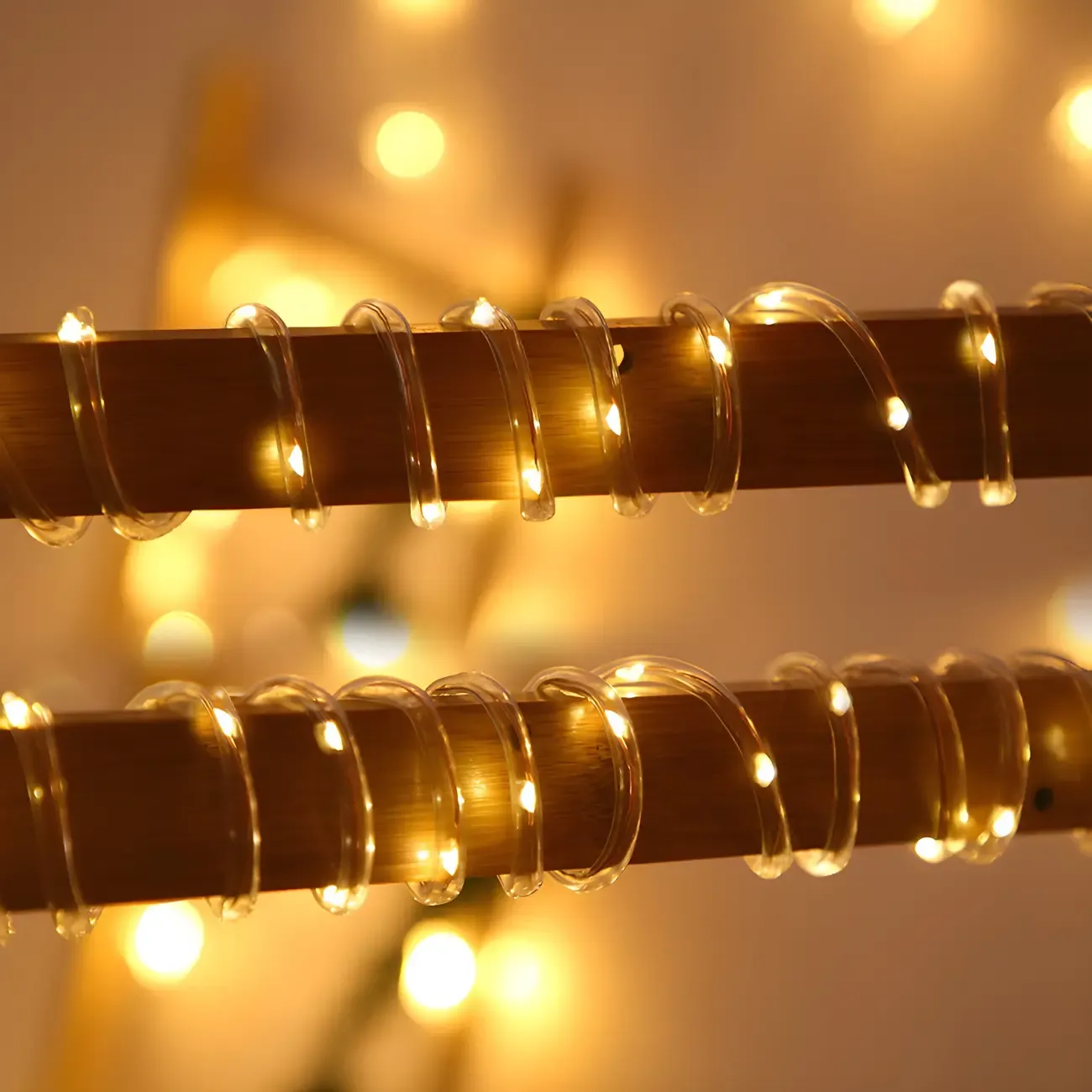 Solar Multicolor Transparent LED Rope String Light Image - 2