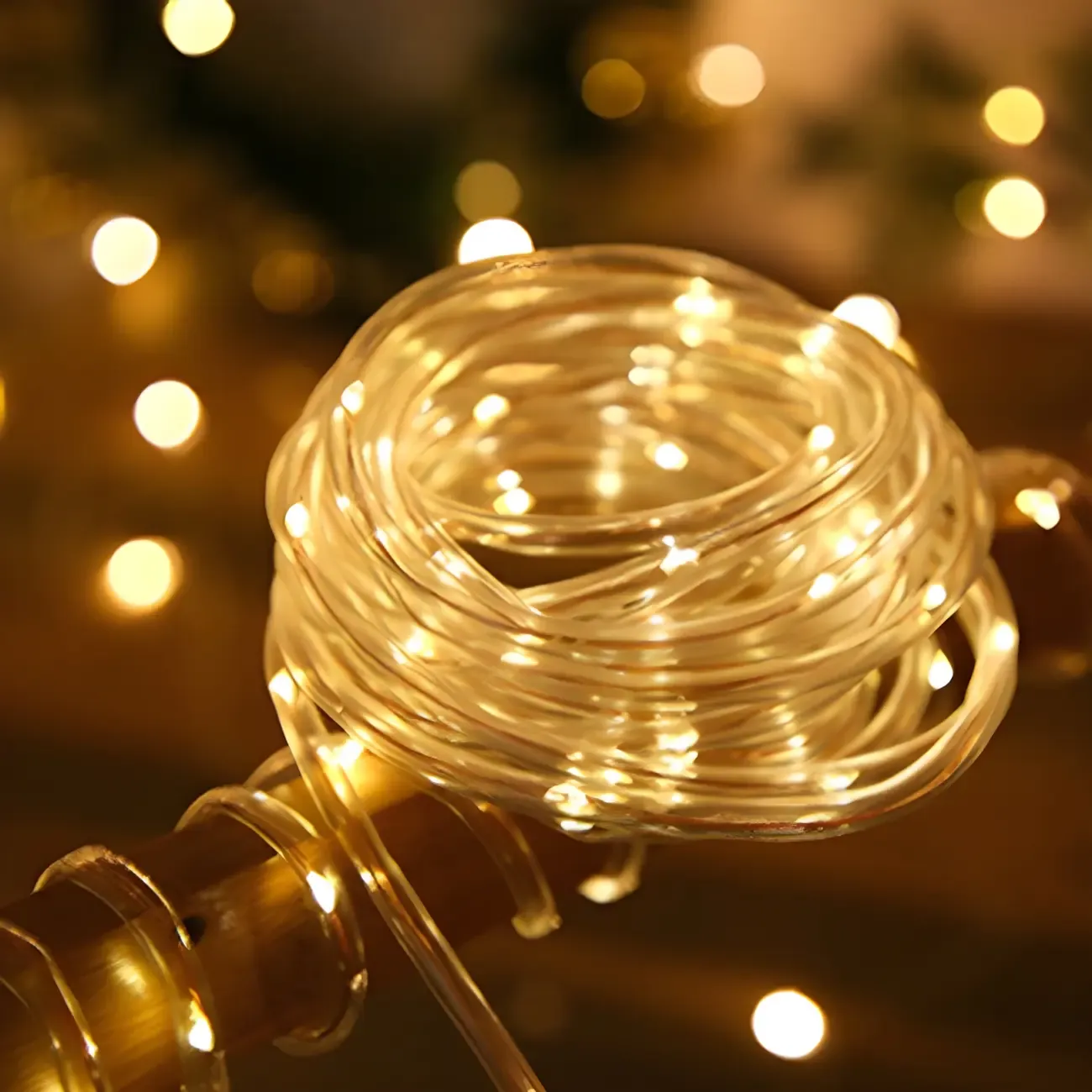 Solar Multicolor Transparent LED Rope String Light Image - 3