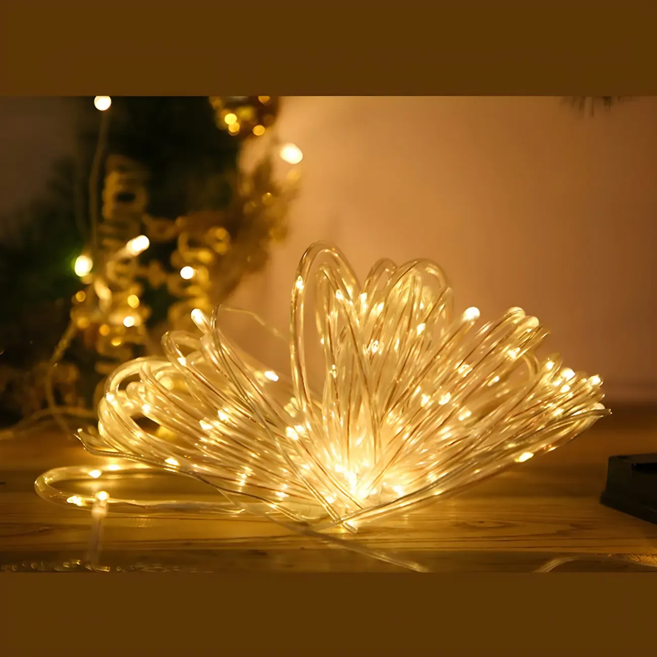Solar Multicolor Transparent LED Rope String Light Image - 4