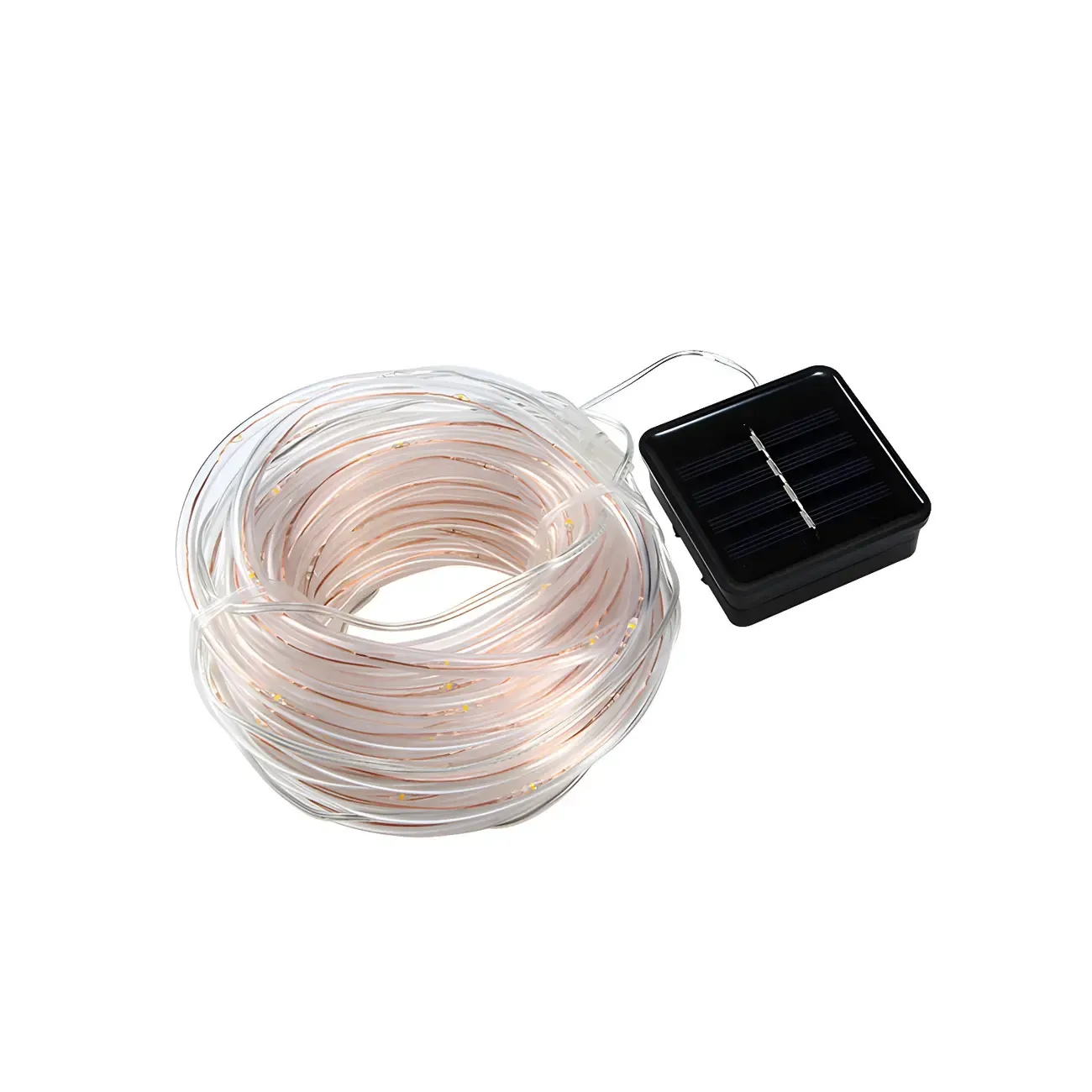 Solar Multicolor Transparent LED Rope String Light Image - 5