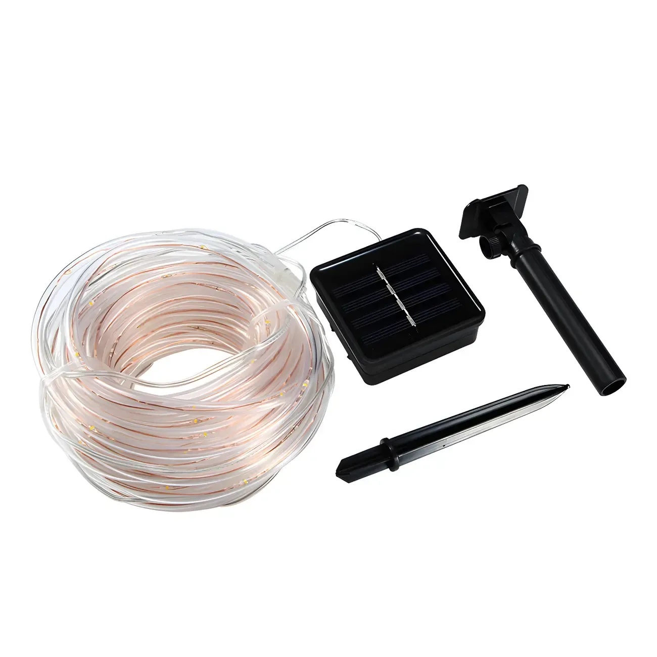 Solar Multicolor Transparent LED Rope String Light Image - 6