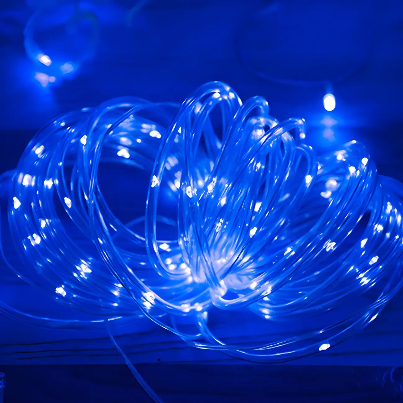 Solar Multicolor Transparent LED Rope String Light Image - 8