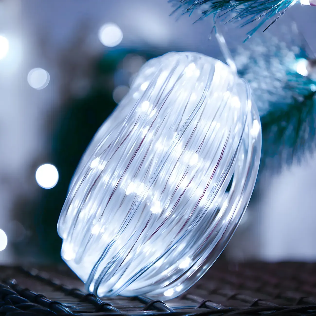 Solar Multicolor Transparent LED Rope String Light Image - 10