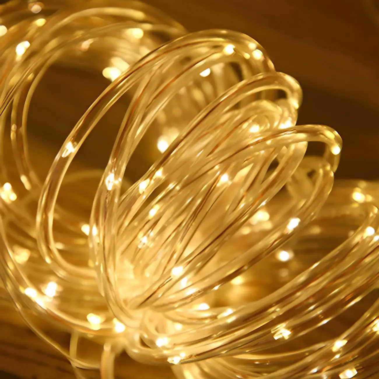 Solar Multicolor Transparent LED Rope String Light Image - 11