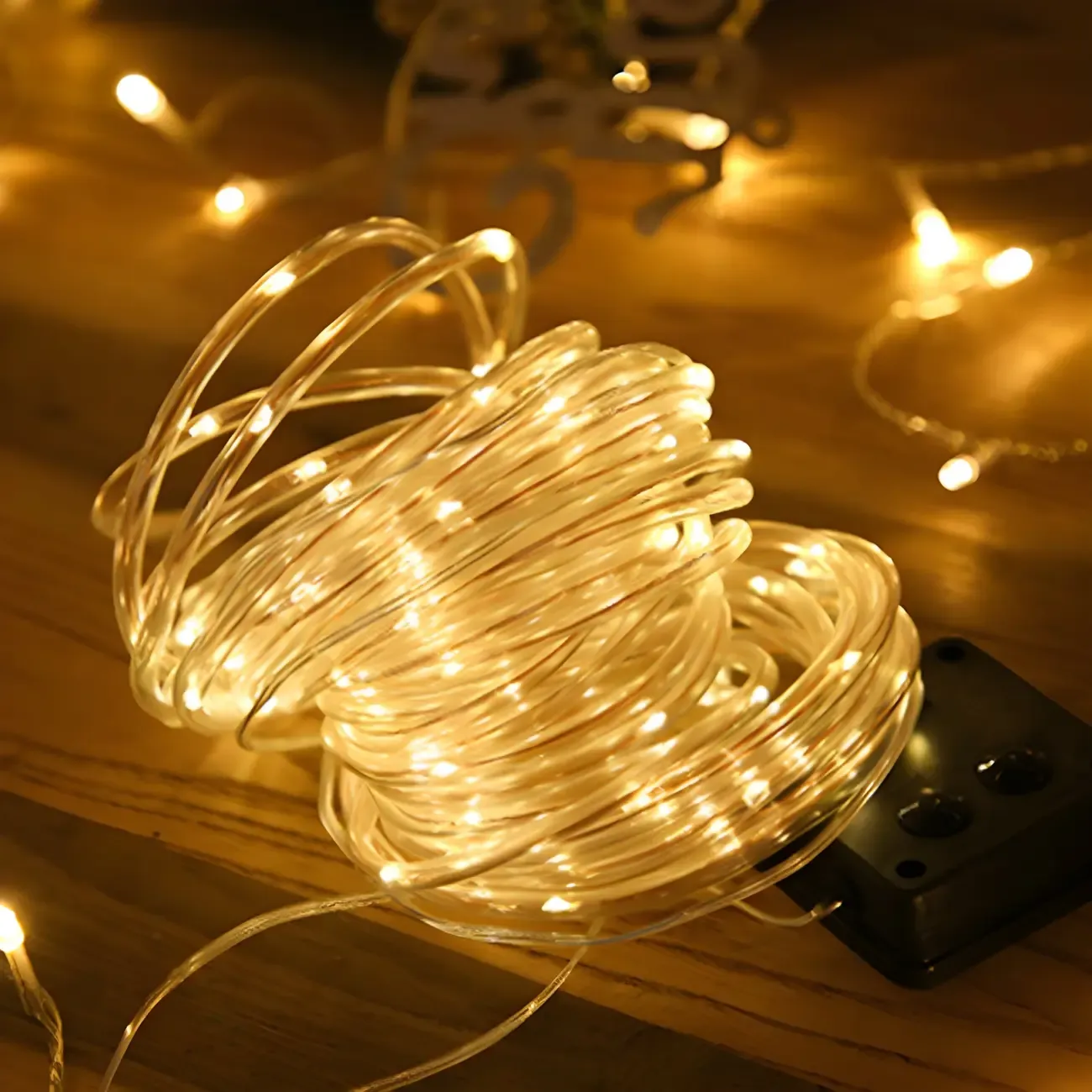 Solar Multicolor Transparent LED Rope String Light Image - 12