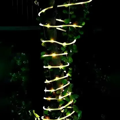 Solar Multicolor Transparent LED Rope String Light Image - 14