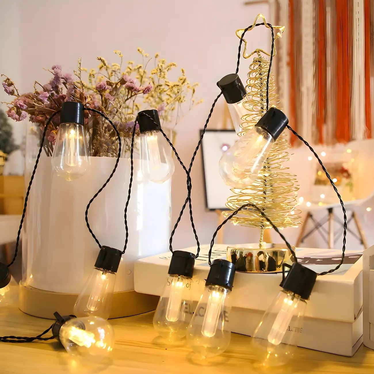 Modern Multicolor Plastic Bulb String Light Image - 1
