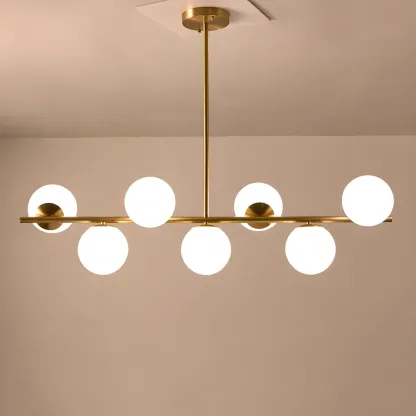 Modern Copper Globe Multi-Light Island Pendant Light Image - 8