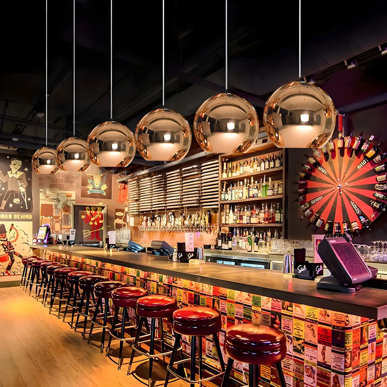 Mirrored Glass Globe Kitchen Hanging Pendant Light Image - 1 | homeyfad