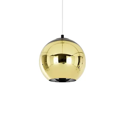Mirrored Glass Globe Kitchen Hanging Pendant Light Image - 4