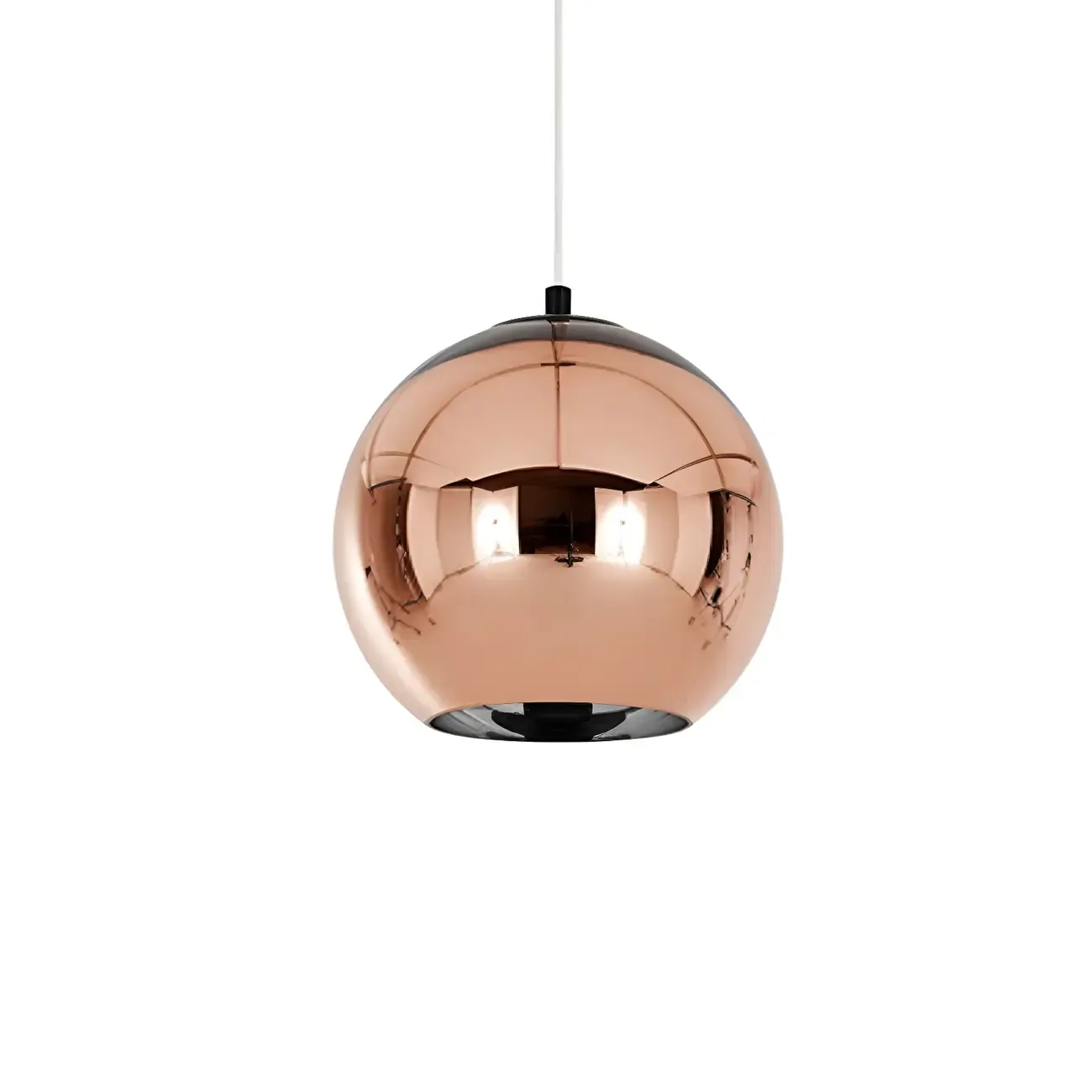 Mirrored Glass Globe Kitchen Hanging Pendant Light Image - 5