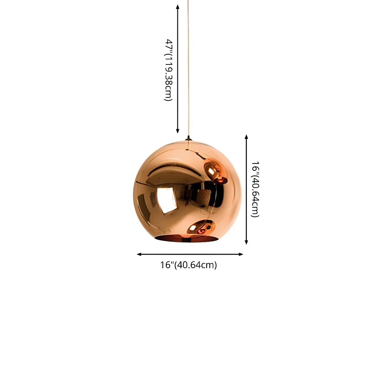 Mirrored Glass Globe Kitchen Hanging Pendant Light Image - 9 | homeyfad