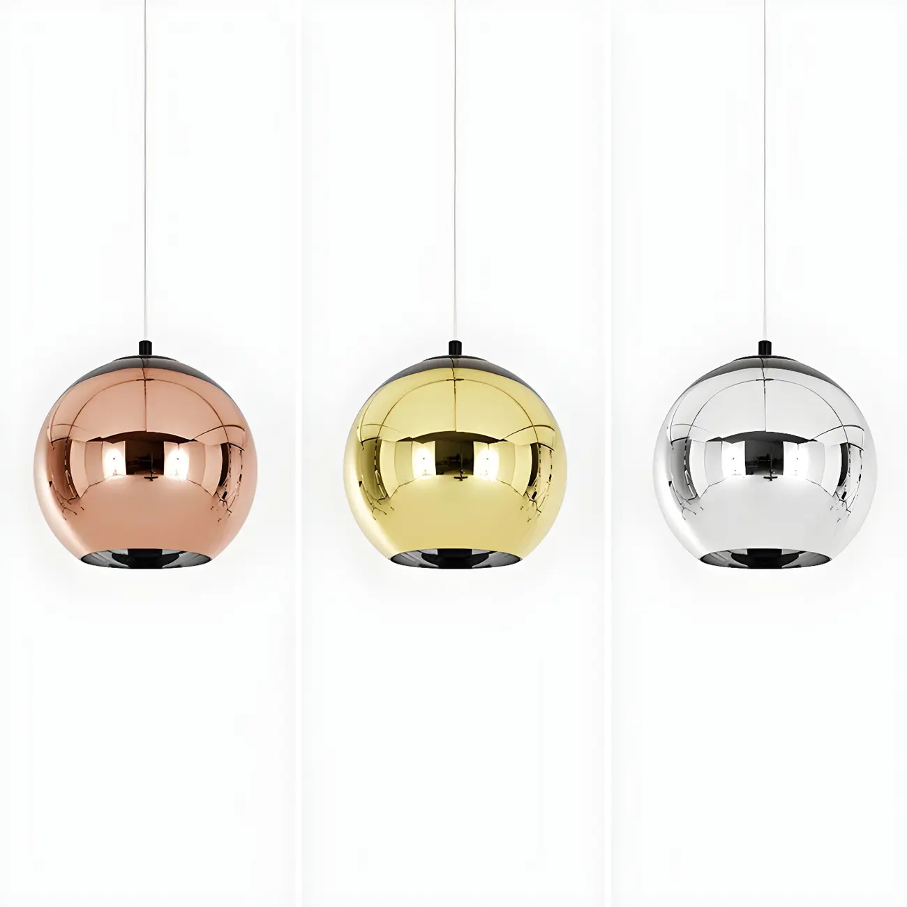 Mirrored Glass Globe Kitchen Hanging Pendant Light Image - 12 | homeyfad