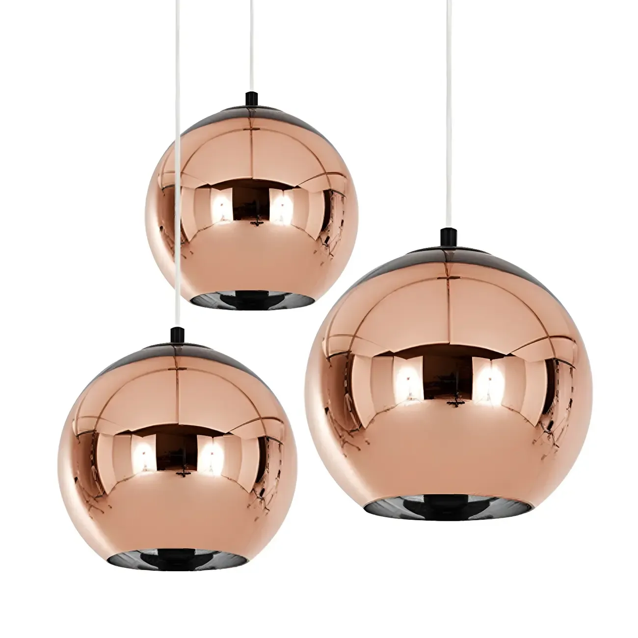 Mirrored Glass Globe Kitchen Hanging Pendant Light Image - 14