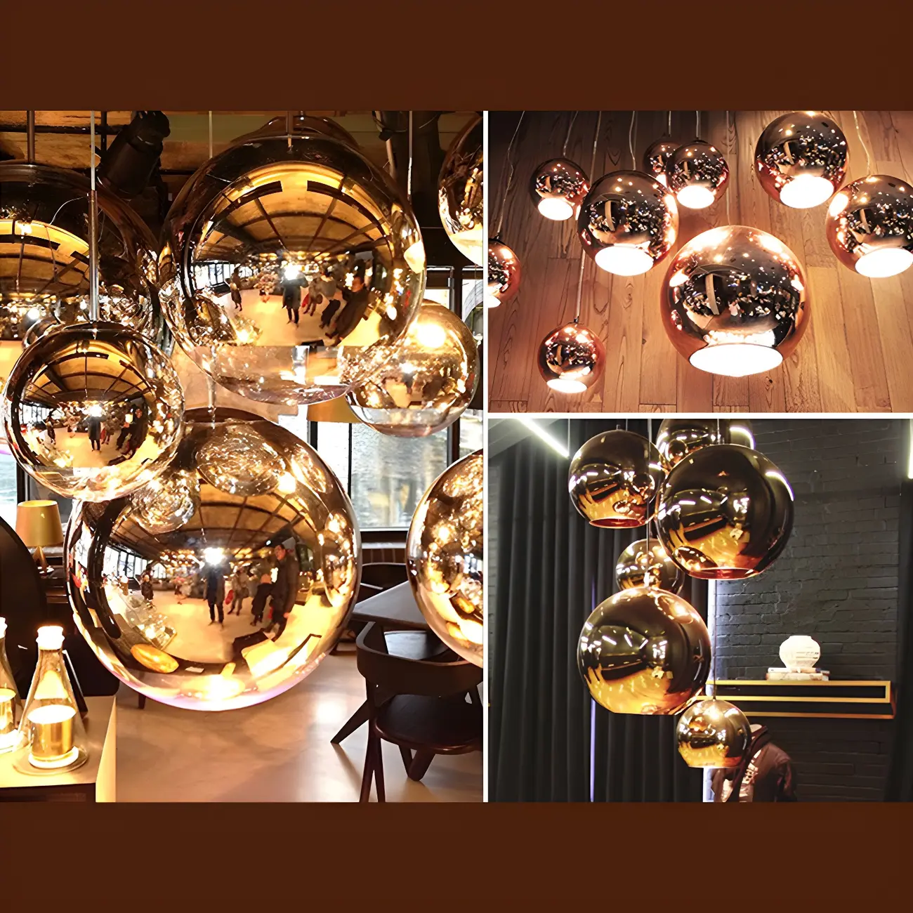 Mirrored Glass Globe Kitchen Hanging Pendant Light Image - 13 | homeyfad