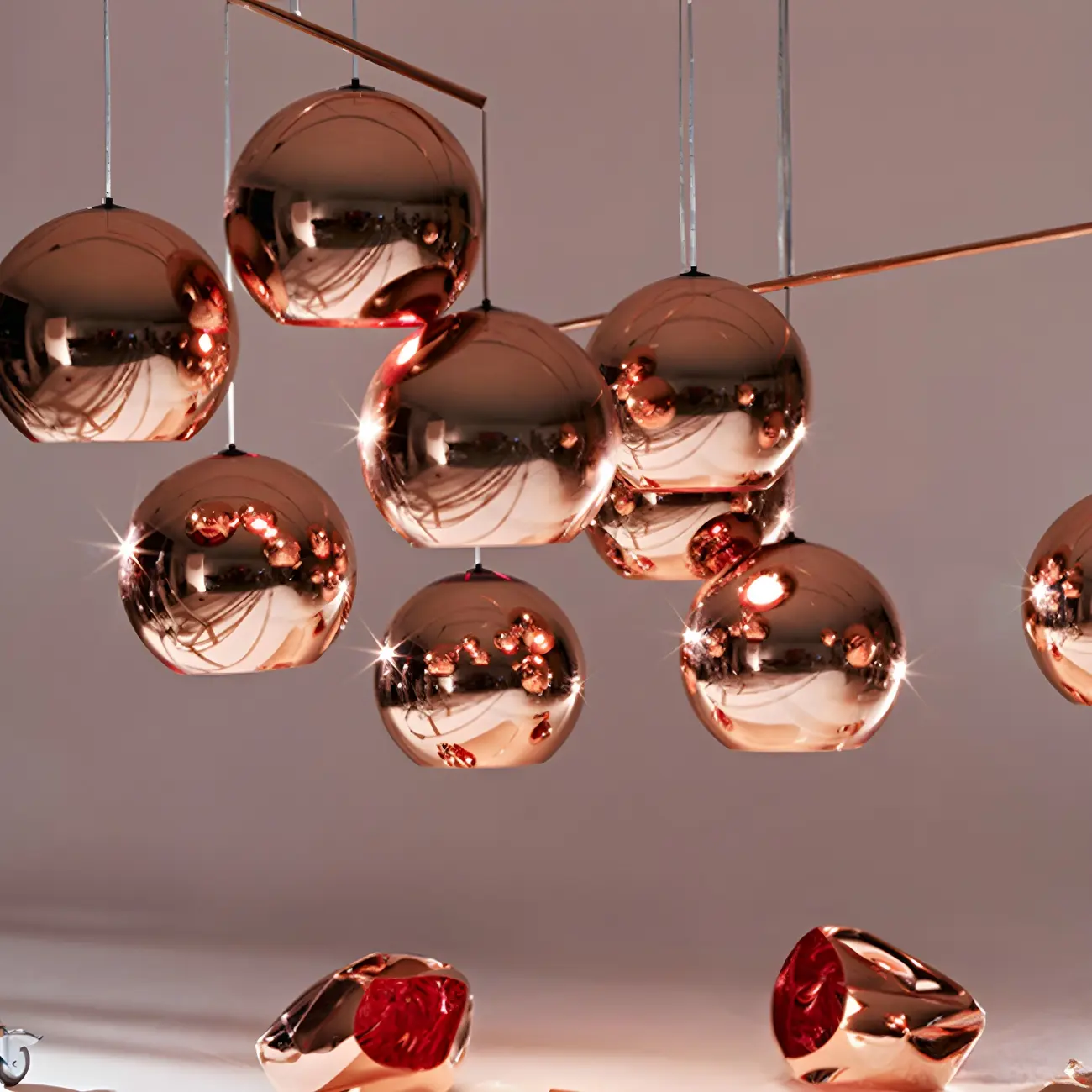 Mirrored Glass Globe Kitchen Hanging Pendant Light Image - 17 | homeyfad