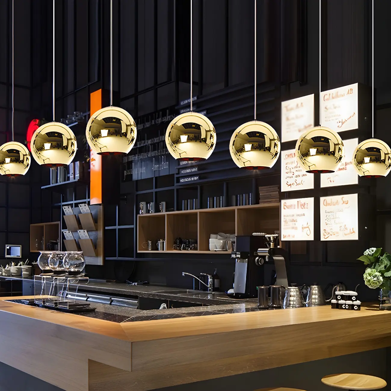 Mirrored Glass Globe Kitchen Hanging Pendant Light Image - 18 | homeyfad