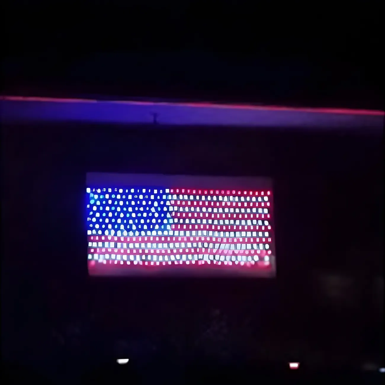 Patriotic Flag Net Design LED Rectangle String Light Image - 5