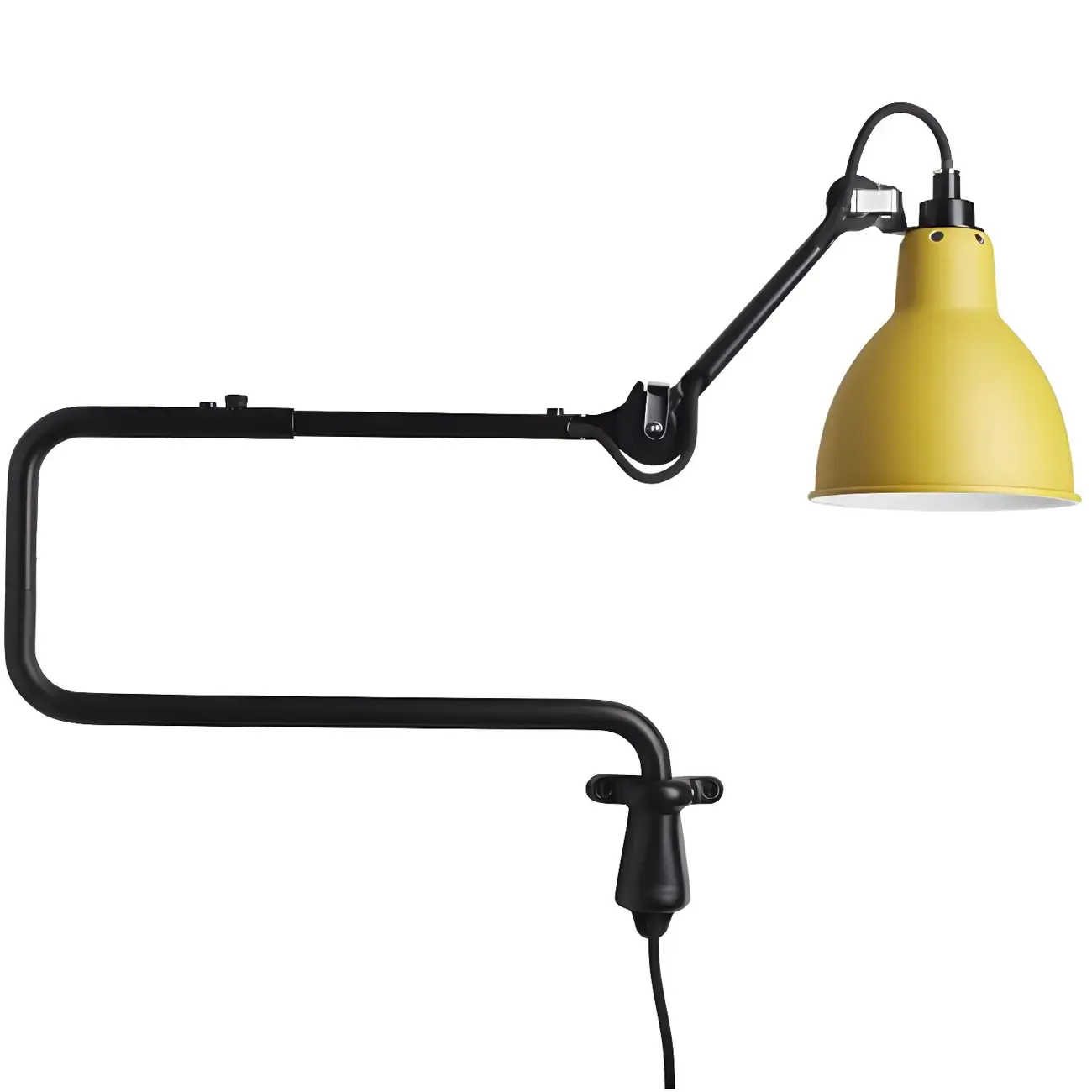 Industrial Black Swing Arm Aluminum Shade Wall Light Image - 7