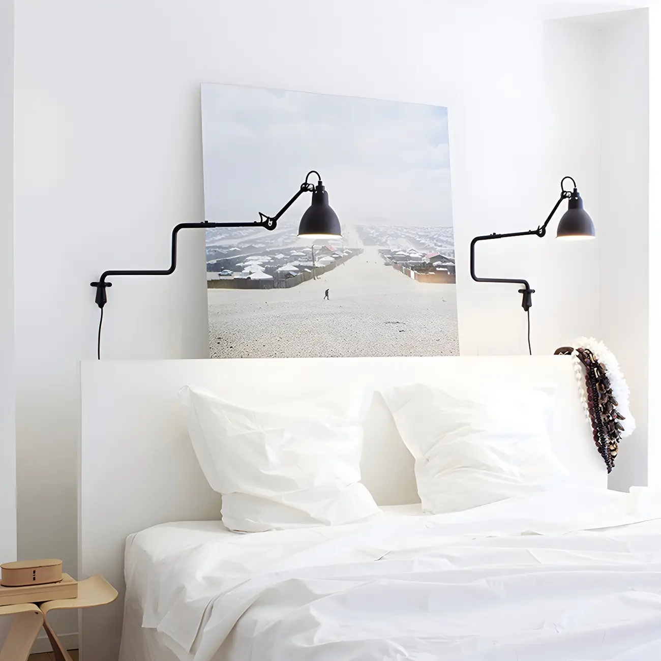 Industrial Black Swing Arm Aluminum Shade Wall Light Image - 4 | homeyfad