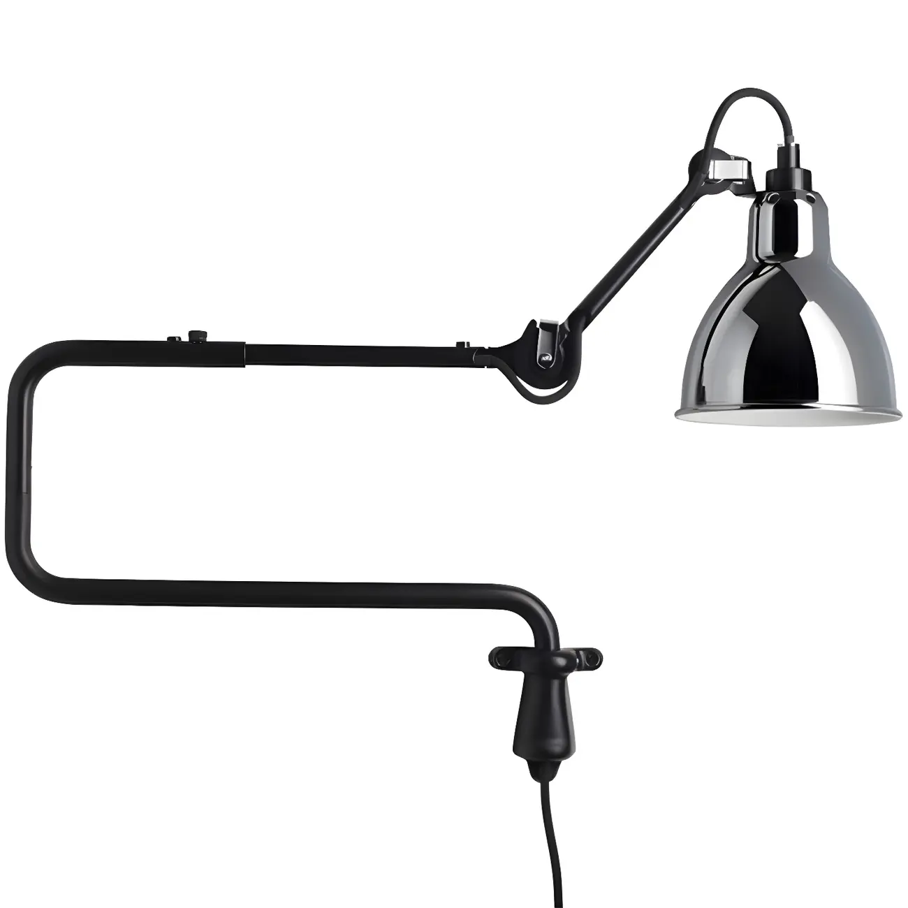 Industrial Black Swing Arm Aluminum Shade Wall Light Image - 8 | homeyfad