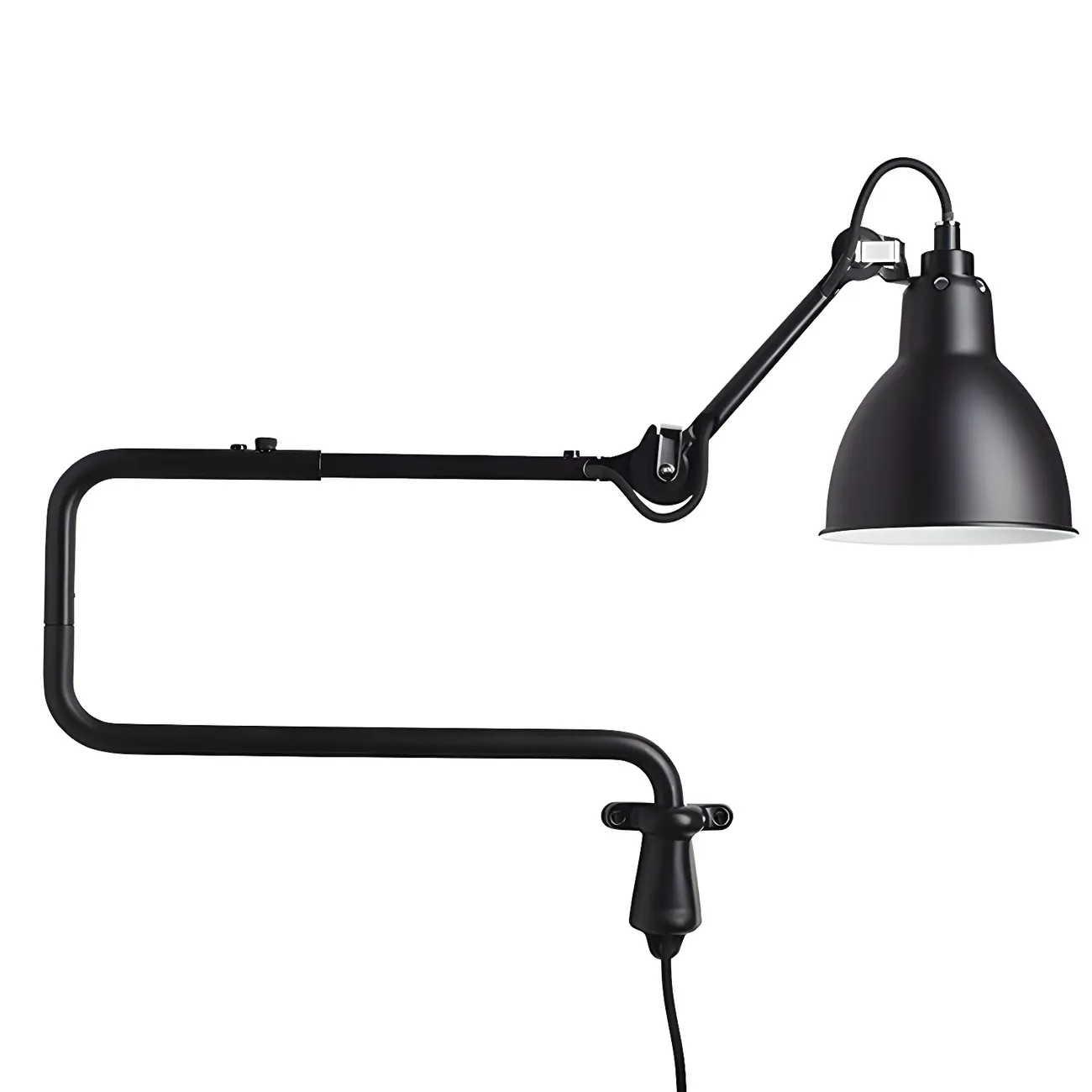 Industrial Black Swing Arm Aluminum Shade Wall Light Image - 9 | homeyfad