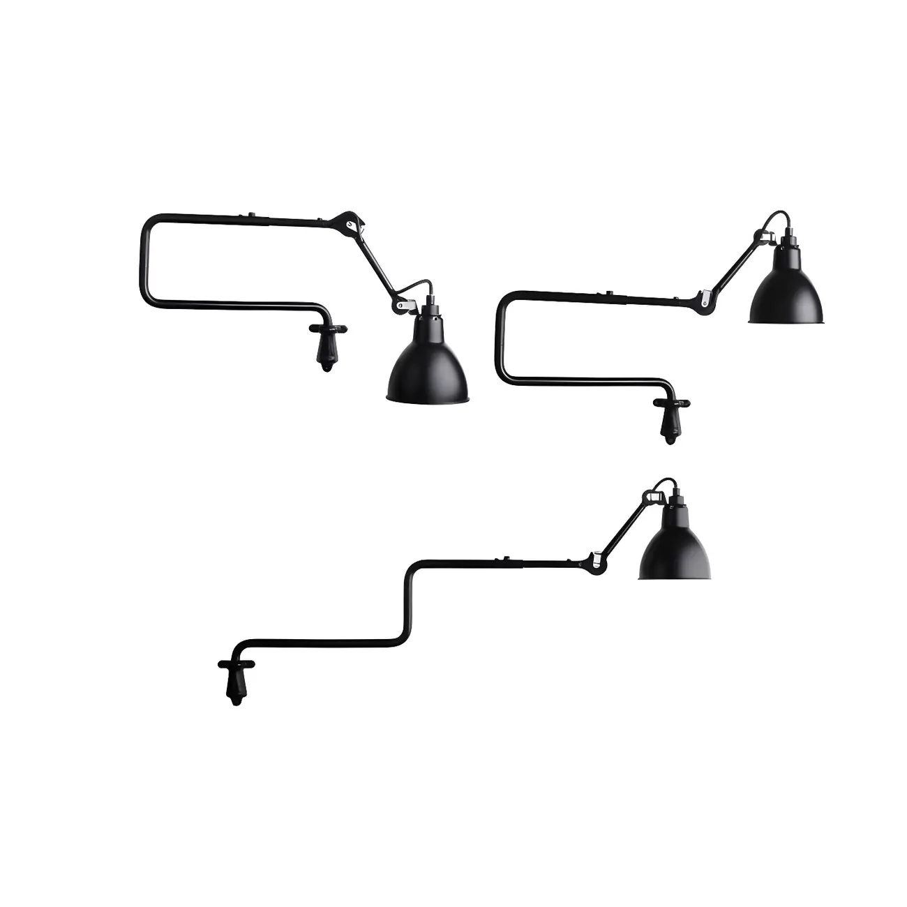 Industrial Black Swing Arm Aluminum Shade Wall Light Image - 10 | homeyfad