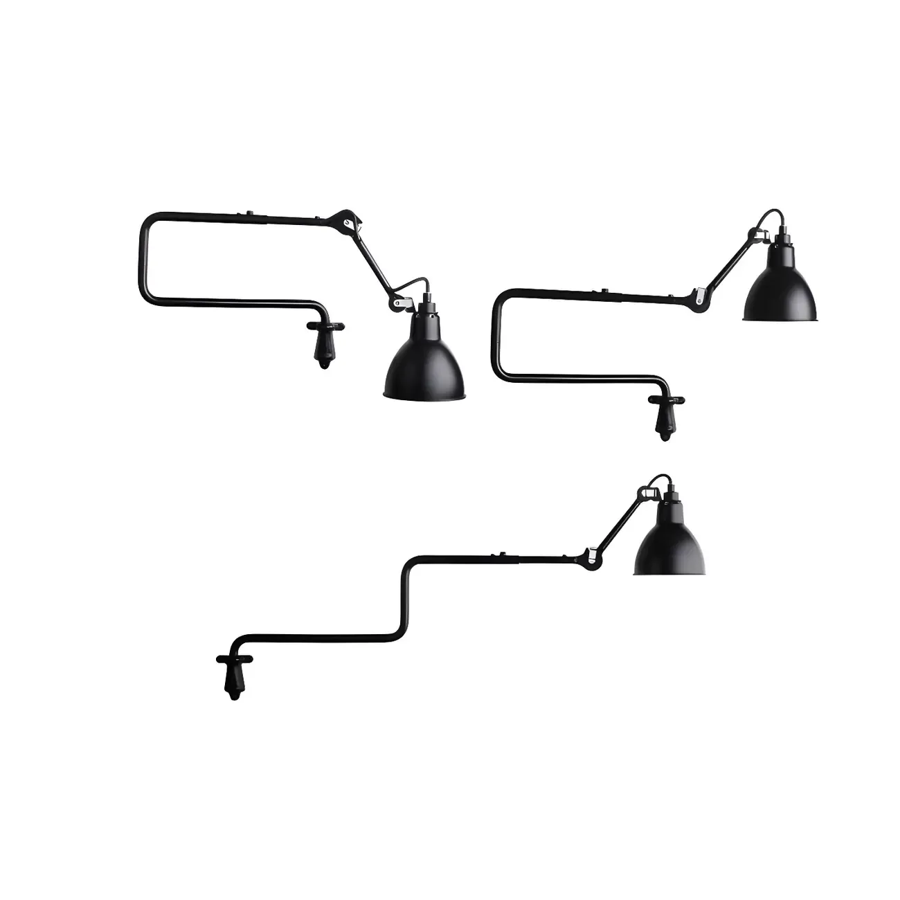 Industrial Black Swing Arm Aluminum Shade Wall Light Image - 10