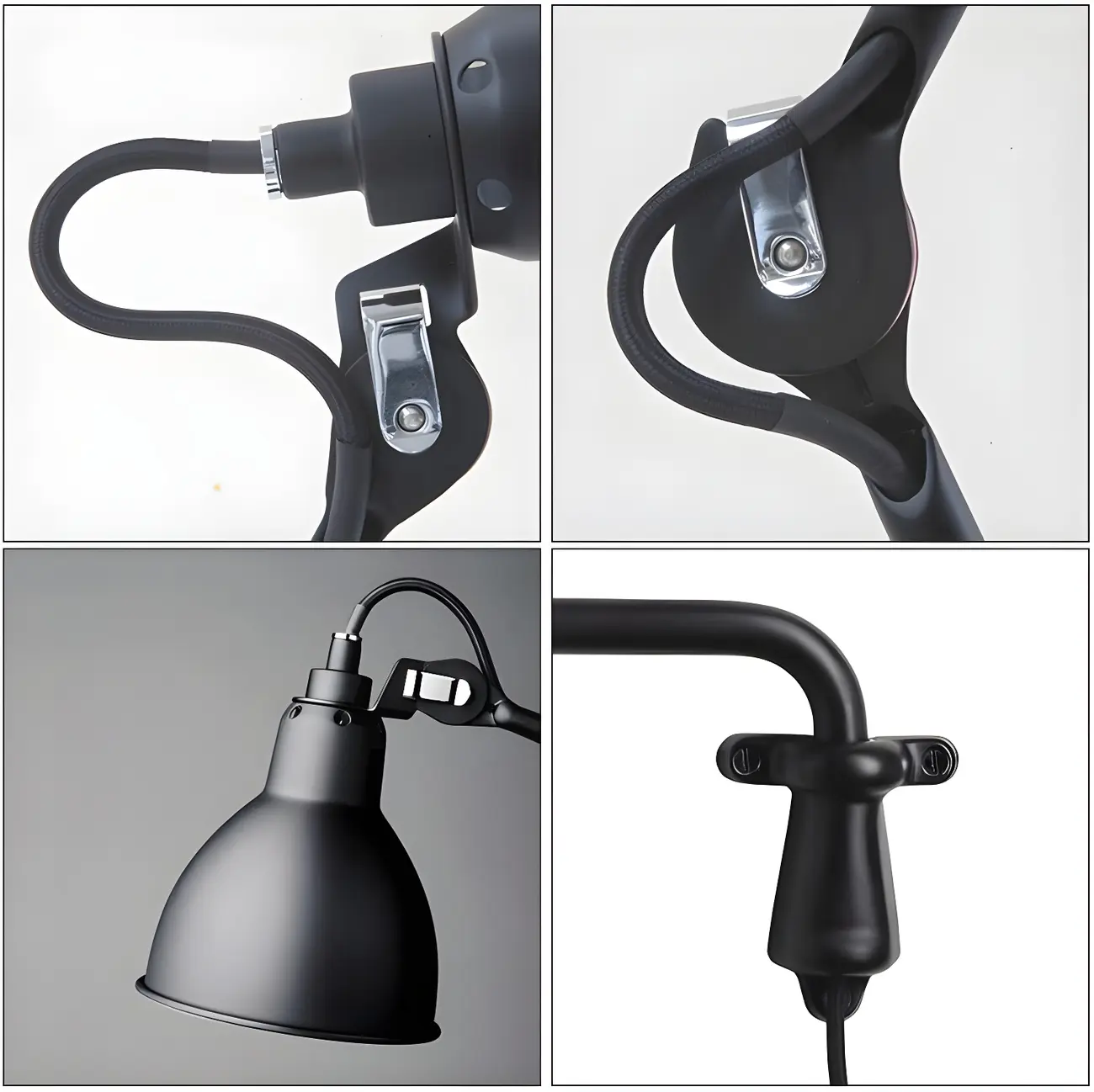 Industrial Black Swing Arm Aluminum Shade Wall Light Image - 12 | homeyfad