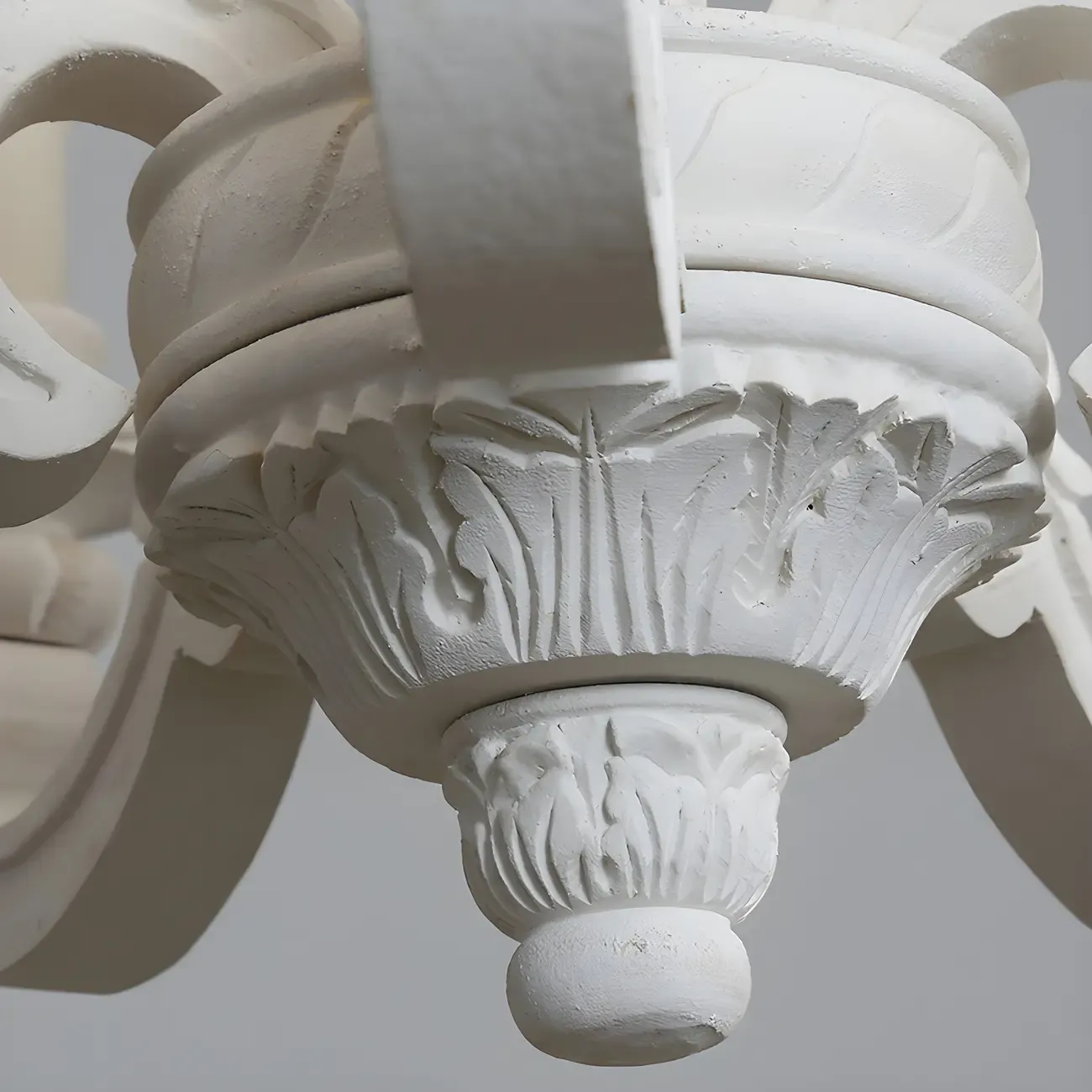 Gray Wood Vintage Candle Chandelier Rustic Style