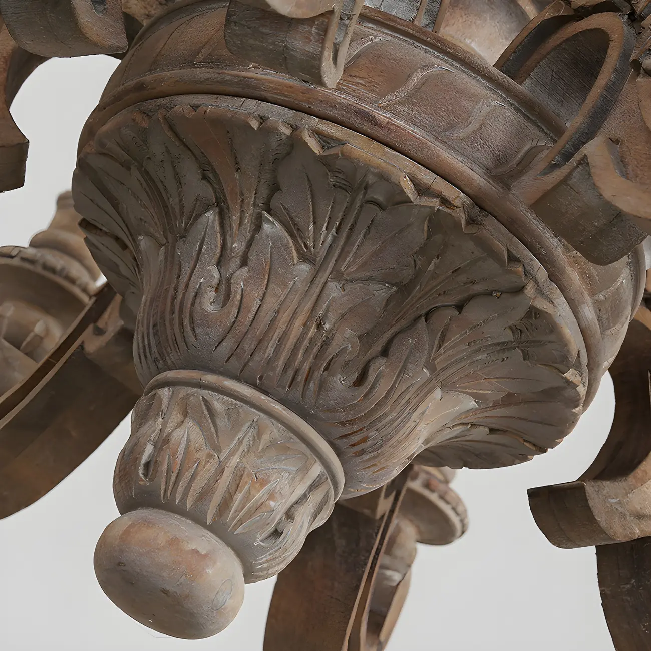 Gray Wood Vintage Candle Chandelier Rustic Style | homeyfad