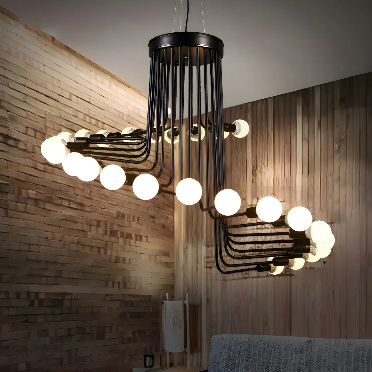 Black Modern Glass Linear Chandelier Light | homeyfad