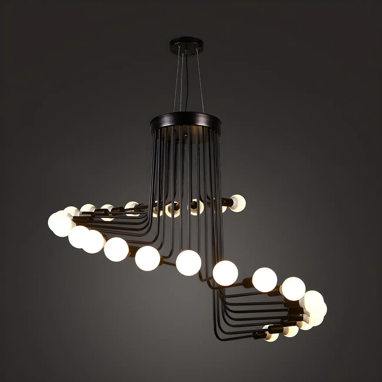 Black Modern Glass Linear Chandelier Light | homeyfad