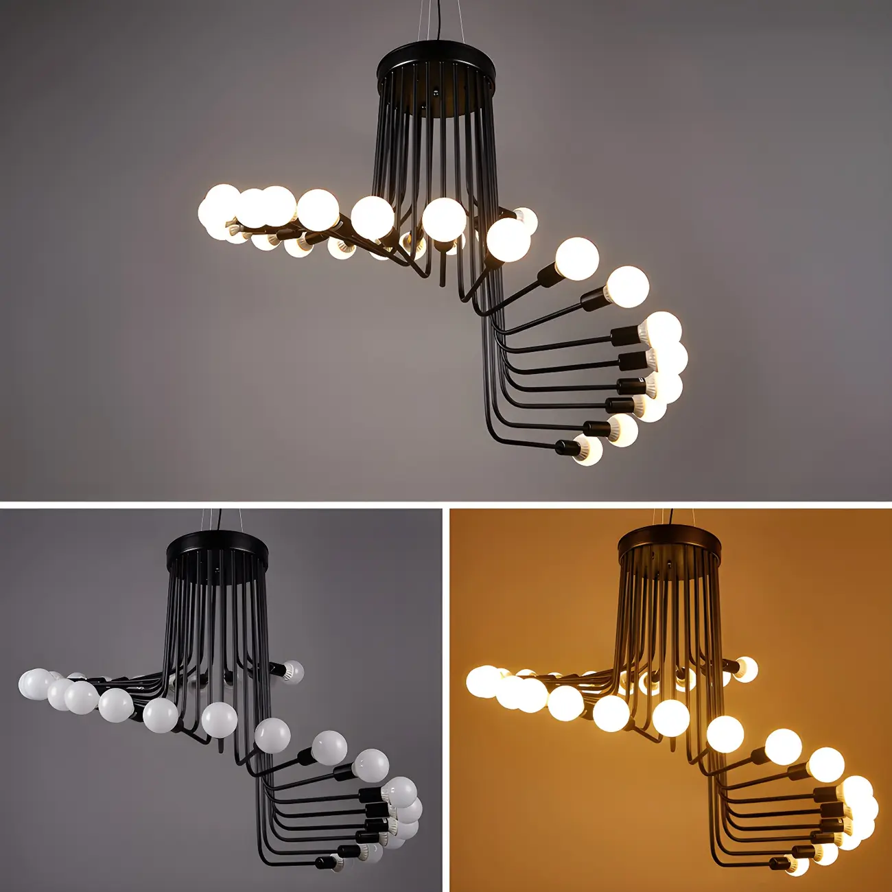 Black Modern Glass Linear Chandelier Light | homeyfad