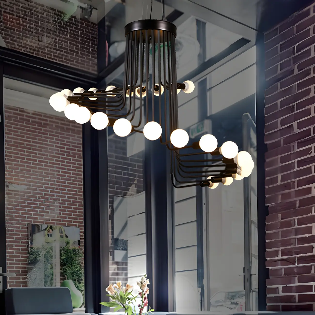 Black Modern Glass Linear Chandelier Light | homeyfad