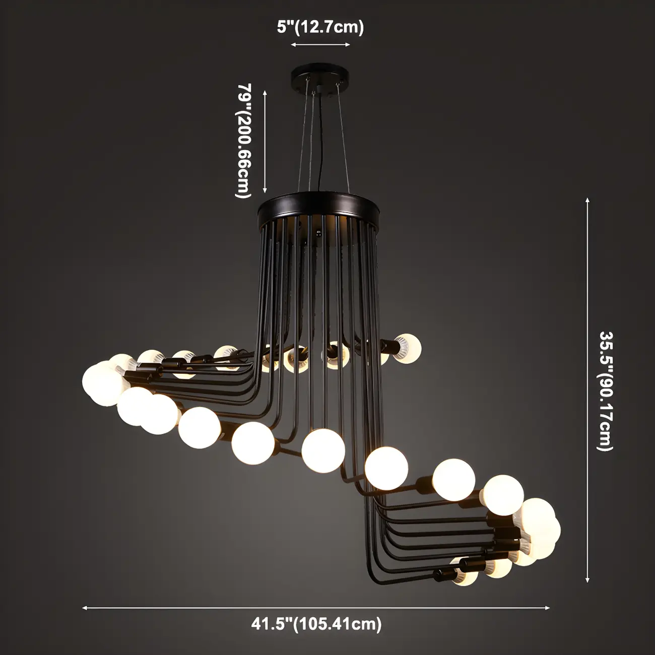 Black Modern Glass Linear Chandelier Light | homeyfad