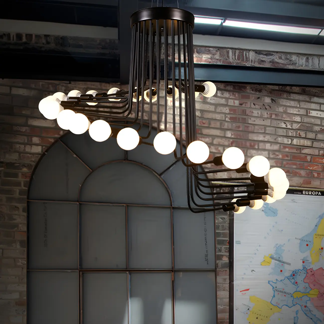 Black Modern Glass Linear Chandelier Light | homeyfad