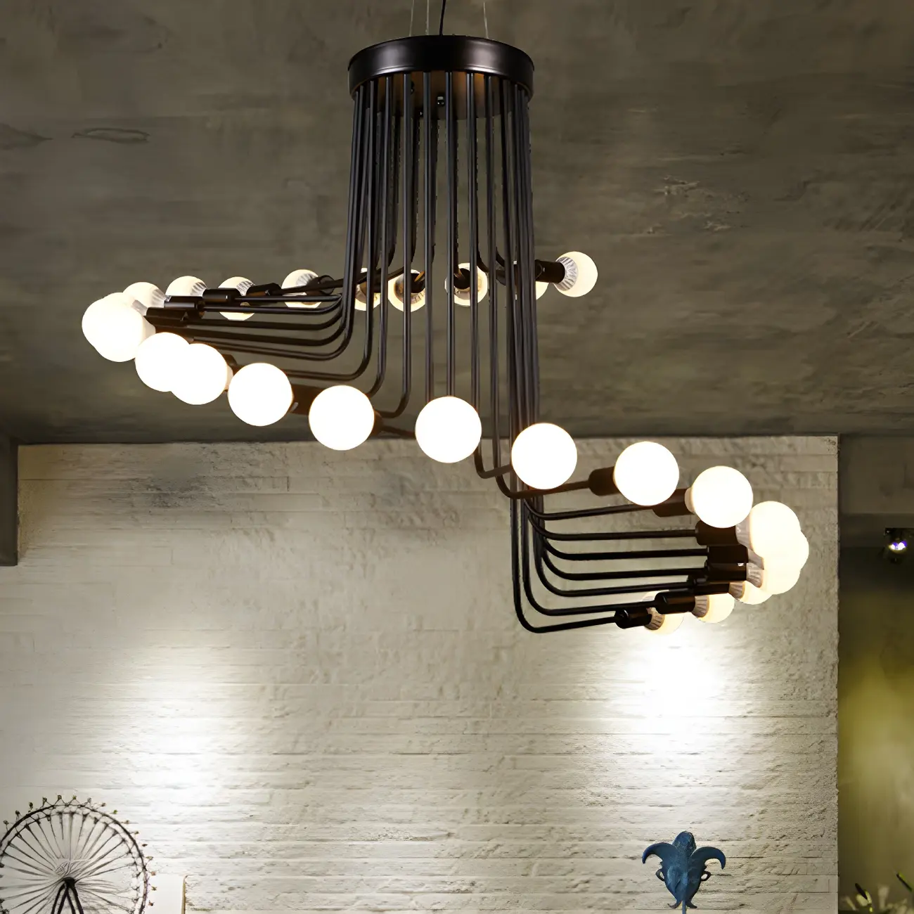 Black Modern Glass Linear Chandelier Light | homeyfad