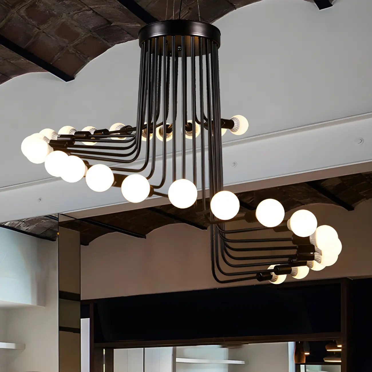 Black Modern Glass Linear Chandelier Light | homeyfad