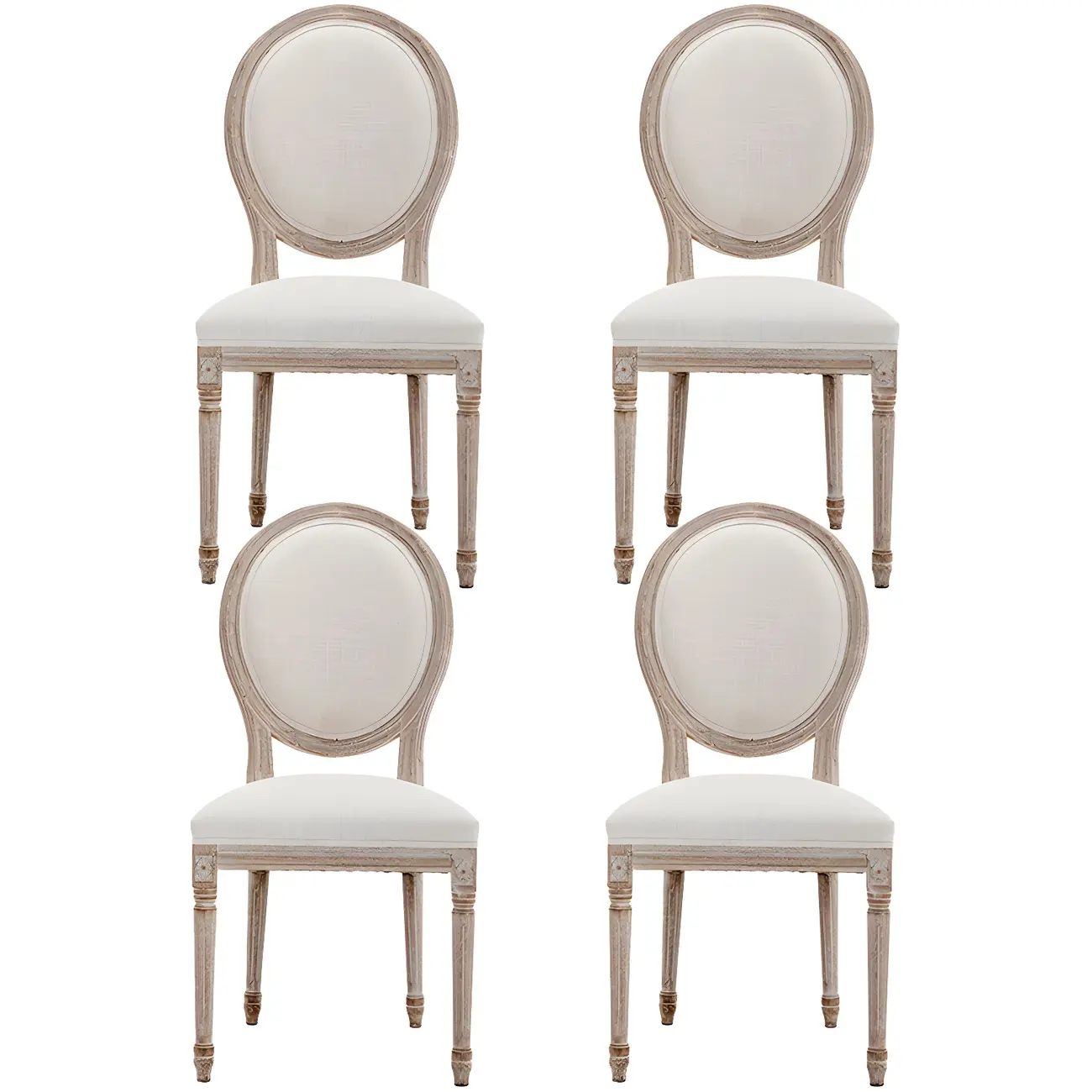 Upholstered King Louis Back Light Wood Dining Chair Image - 15 | homeyfad