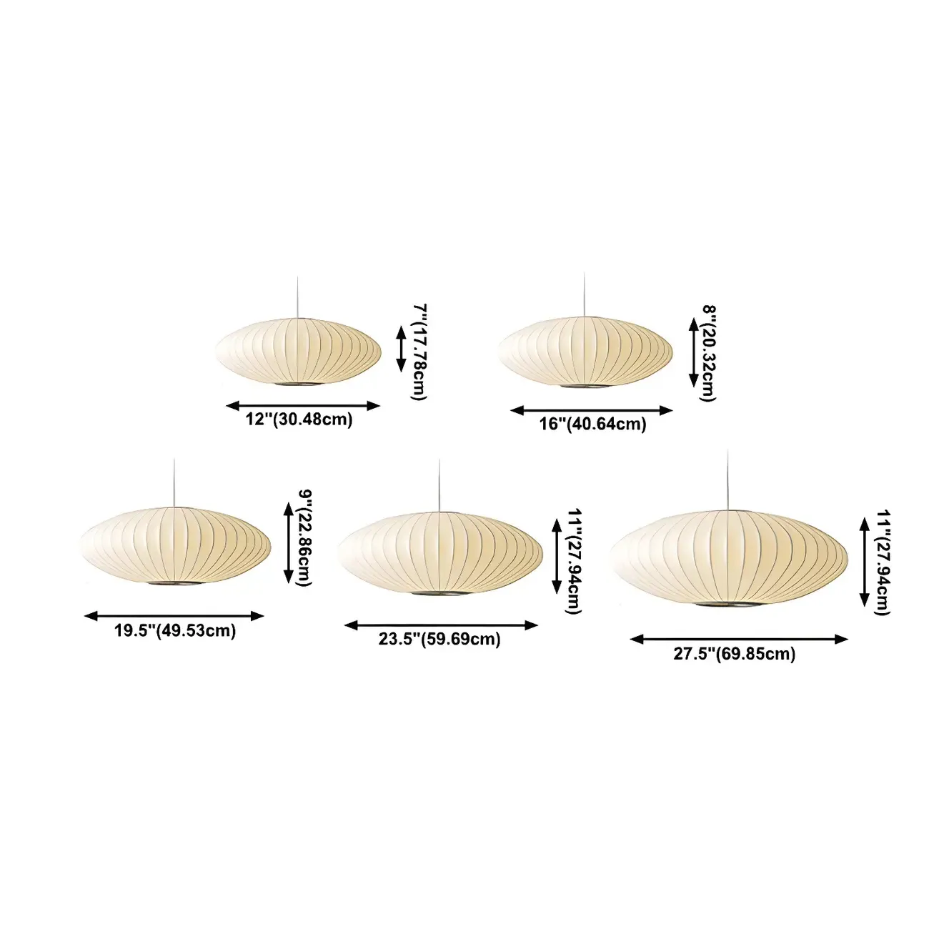 Contemporary White Disk Shaped Silk LED Pendant Light Image - 8