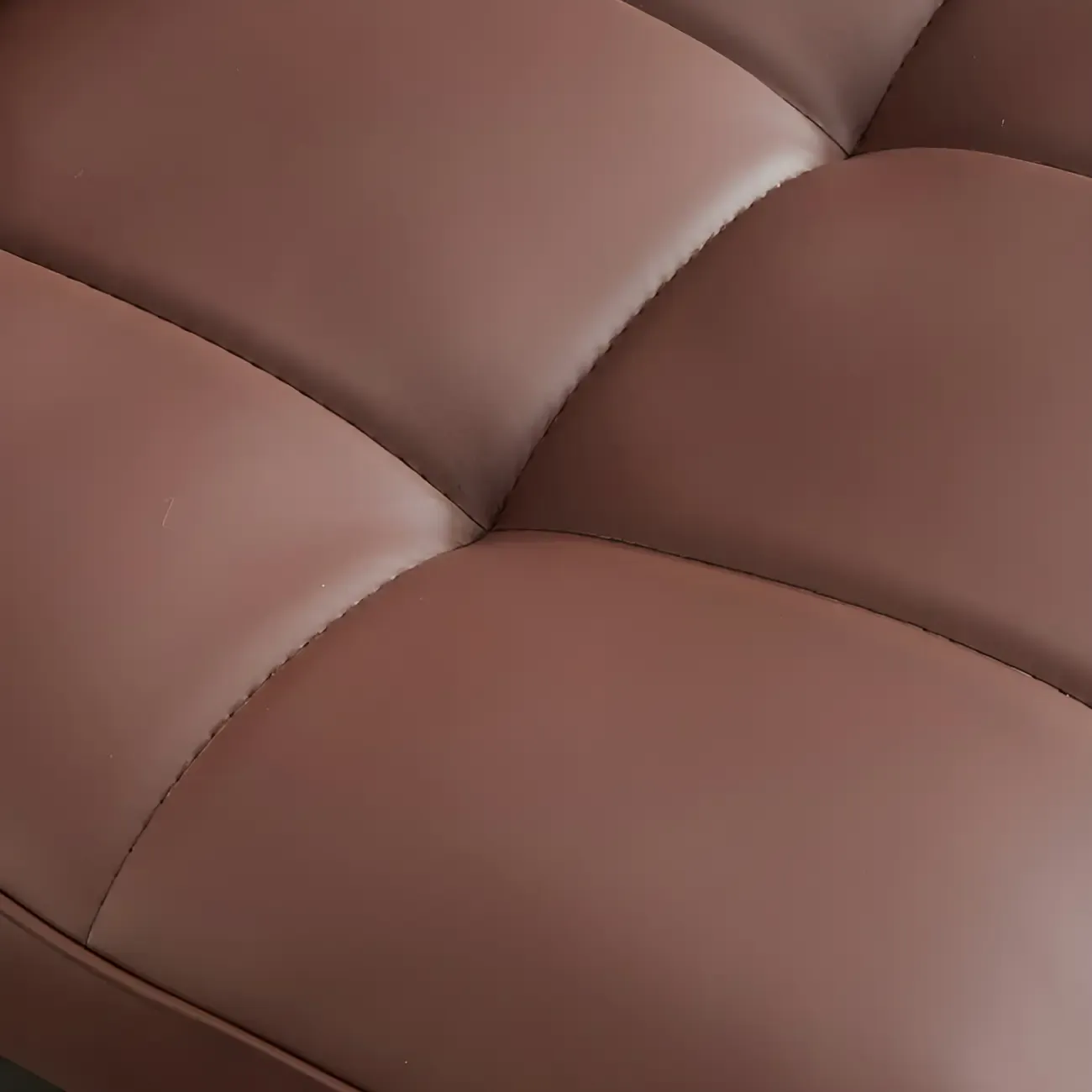 Armless Grey Tufted Leather High Back Dining Chair Image - 8