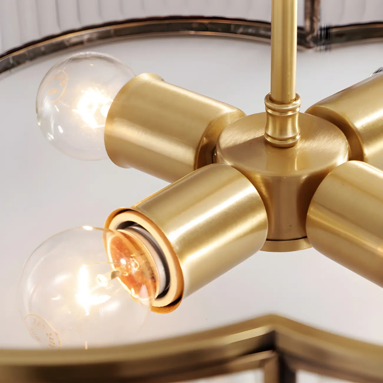 Traditional Ribbed Glass Drum Floral Flush Ceiling Light Image - 7 | homeyfad